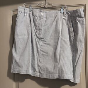 Striped Blue and White Skort